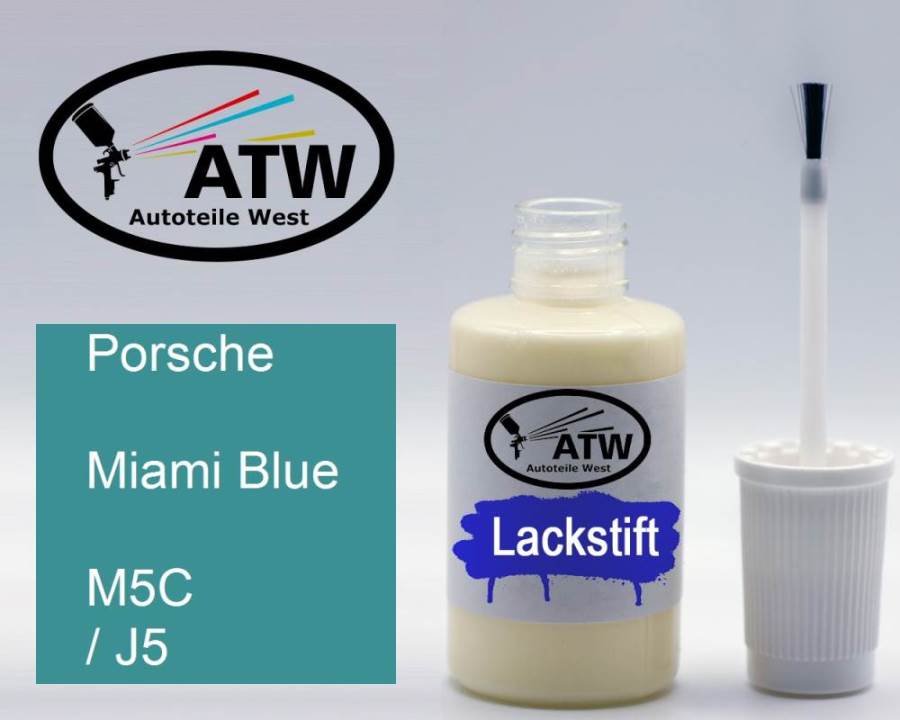 Porsche, Miami Blue, M5C / J5: 20ml Lackstift, von ATW Autoteile West.